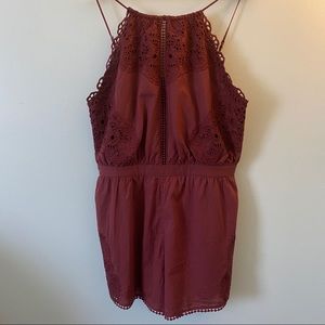 American Eagle Burgundy Romper